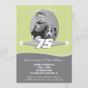 Invitation photo Retro Milestone Anniversaire
