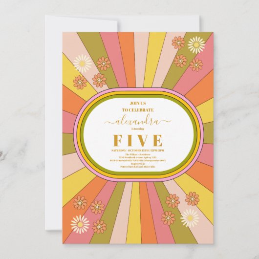 Invitation Photo Retro Super 70's Anniversaire de enfant à th (Devant)