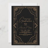 Invitation Photo Roaring 20s Gatsby Art Déco Graduation (Devant)