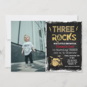 Invitation photo Rockstar 3e anniversaire (Devant)