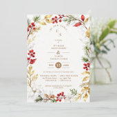 Invitation Photo Romantic Winter Nature Frame Wedding (Debout devant)