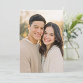 Invitation Photo Romantique Beige Chaud (Debout devant)
