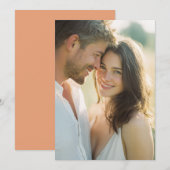 Invitation Photo Romantique Beige Chaud (Devant / Derrière)