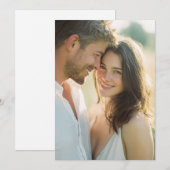Invitation Photo Romantique Beige Chaud (Devant / Derrière)