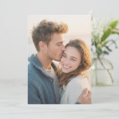 Invitation Photo Romantique Beige Chaud (Debout devant)