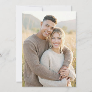 Invitation Photo Romantique Beige Chaud