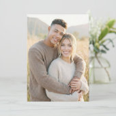 Invitation Photo Romantique Beige Chaud (Debout devant)