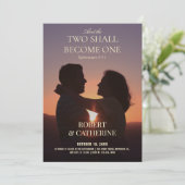 Invitation Photo romantique de mariage (Debout devant)