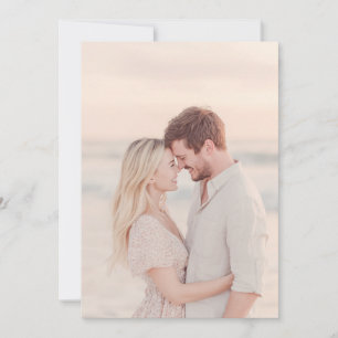 Invitation Photo romantique de plage aux tons pêche