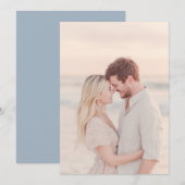 Invitation Photo romantique de plage aux tons pêche (Devant / Derrière)