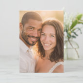 Invitation Photo Romantique Dorée Joyeuse (Debout devant)