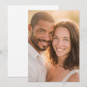 Invitation Photo Romantique Dorée Joyeuse (Devant / Derrière)