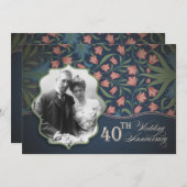 Invitation photo romantique du 40e anniversaire (Devant / Derrière)