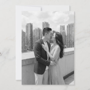 Invitation Photo romantique en noir et blanc