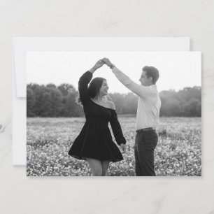 Invitation Photo romantique en noir et blanc serein