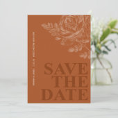 Invitation Photo romantique Floral Terracotta Enregistrer la  (Debout devant)