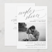 Invitation Photo romantique moderne Couple ou Fête des mariée (Devant / Derrière)