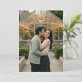 Invitation Photo romantique vert (Debout devant)