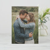 Invitation Photo Romantique Vert Chaud (Debout devant)