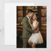 Invitation Photo romantique vert olive (Devant / Derrière)