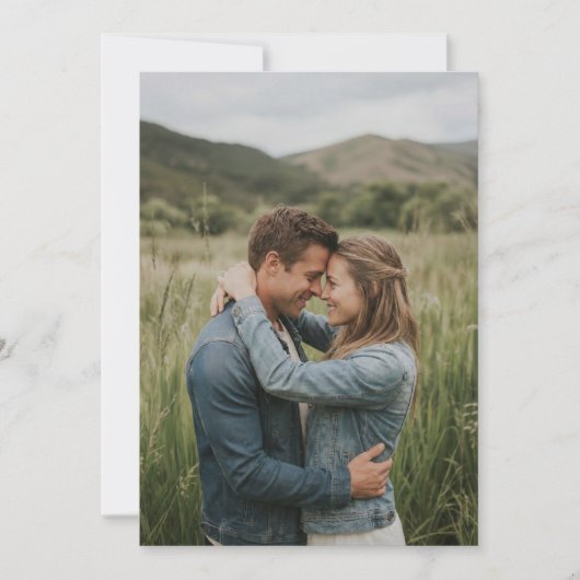Invitation Photo romantique vert serein (Devant)