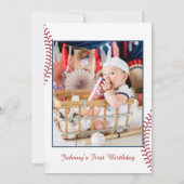 Invitation Photo Rookie De L'Année Baseball Premier Anniversa (Dos)