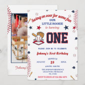 Invitation Photo Rookie Of The Year Baseball First Birthday (Devant / Derrière)