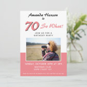 Invitation photo rose du 70e anniversaire de la fê (Debout devant)