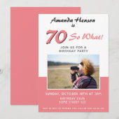 Invitation photo rose du 70e anniversaire de la fê (Devant / Derrière)