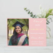 Invitation photo rose Elegant (Debout devant)