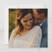 Invitation Photo Rose Fiançailles Mariée Couronne Fleur Navy  (Dos)