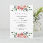 Invitation Photo rose Florale Bible Verse Quinceañera (Debout devant)
