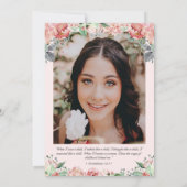 Invitation Photo rose Florale Bible Verse Quinceañera (Dos)