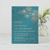 Invitation Photo Rose Gold Jewel Tone Wedding (Debout devant)