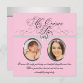 Invitation Photo rose noire Quinceanera (Devant / Derrière)