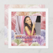 Invitation photo Rose Pastel (Devant / Derrière)