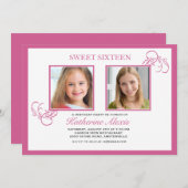 Invitation photo rose pinkest (Devant / Derrière)