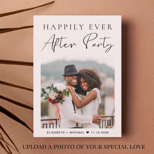 Invitation Photo rose QR Code Réception de mariage