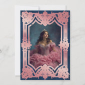 Invitation Photo Rose Rose Gold Masquerade Quinceanera (Dos)
