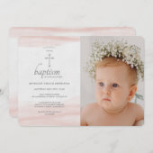 Invitation photo rose simple (Devant / Derrière)