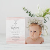 Invitation photo rose simple (Debout devant)