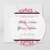 Invitation Photo rose Yarrow Damask Enregistrer la date (Dos)