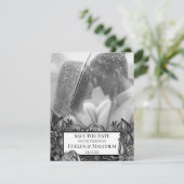 Invitation Photo Roses noires et blanches Enregistrer la date (Debout devant)