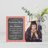 Invitation Photo rouge de BBQ de craie de contrôle de fête de (Debout devant)