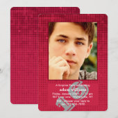 Invitation photo rouge demi-ton (Devant / Derrière)