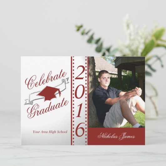Invitation Photo rouge des diplômés 2016 (Debout devant)