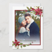 Invitation Photo Rouge Poinsettia Mariage de Noël (Dos)