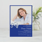 Invitation Photo Royal Blue 40e anniversaire (Debout devant)