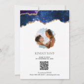 Invitation *~* PHOTO - RSVP - QR AGATE Blue AR13 Mariage (Dos)
