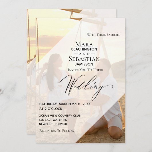 Invitation * Photo RSVP QR AR6 do-it-yourself Mariage (Devant / Derrière)